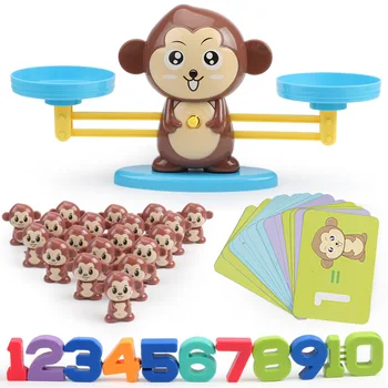Matematika Tekmo Igra družabne Igrače Opica Cat Match Uravnoteženje Lestvice Število Ravnotežje Igre Otroci Izobraževalne Igrače, da se Naučijo dodati in odštevanje