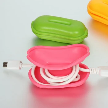 4pcs Ustvarjalne Arašidovo Obliko Slušalke Organizator Prenosni Čepkov Kabel Navijalec Kabel USB Zaščitna Primeru (Naključno Barvo)