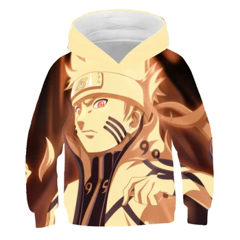 Naruto Majica Otroci Oblačila Japonski Anime Obleko Fantje Hoodie Sasuke Smešno Risanka Harajuku Kul Ulične Teen Vrhovi