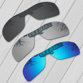 E. O. S 3 Kos Black & Silver & Ice Blue Polarizirana Zamenjava Leč za Oakley Oil Rig sončna Očala