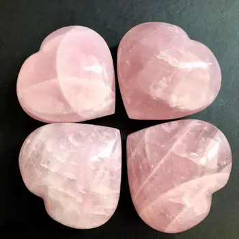 Srca v Obliki Rose Pink Naravnih Quartz Crystal Čar Kamna Izklesan Dlani Ljubezen Zdravilni kamen za Diy Obrti, Izdelava Nakita