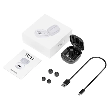 TWS-11 Bluetooth 5.0 Slušalke Polnjenje Box Brezžične Slušalke 9D Stereo Šport Nepremočljiva Čepkov Slušalke WithMicrophon