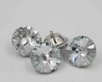4size 100 kozarcev krog Steklo, Kristal Gumbi Sončnično Kavč Steno Diamante/Diamond/Clear Tapetništvo Vzglavja Gumb