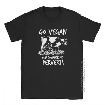 Go Vegan T-Shirt Ste Cowsucking Perverzneži Belega Človeka, Majica S Kratkimi Rokavi Za Prosti Čas Bombaž Moški Tshirt Osnovne Tees Crewneck Original Vrhovi