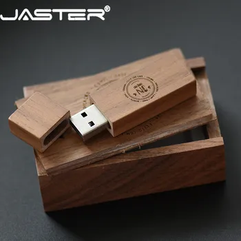 JASTER USB 2.0 stranka LOGOTIP lesene +box USB flash drive javorjevega lesa pendrive 4 GB, 16GB, 32GB 64 G U disk memory stick brezplačna dostava