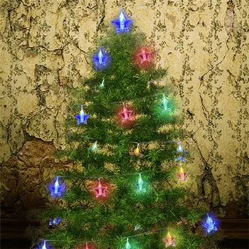 LED novoletne Lučke Novo Leto Garland Zvezda Oblike Clothespin Niz Vila Luči 3/4/5M Led Luči, Okraski za Božično Drevo