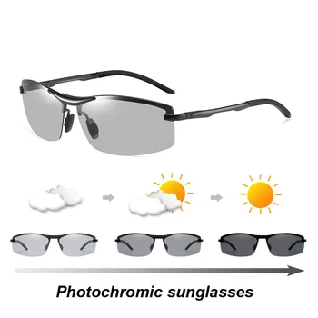 2020 Photochromic sončna Očala Moških Dan Night-Vision Polarizirana Kameleon Očala Vožnje Ribolov UV400 sončna Očala Kvadratni Okvir