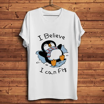 Srčkan Sneg Pingvin smešno t-shirt homme poletje kratek sleeve majica s kratkimi rokavi moški novo belo hipster priložnostne tshirt unisex ulične
