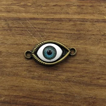 10pcs Čare devil eye 30*15 mm DIY Retro Nakit Braclet Ogrlica Antik srebro bron