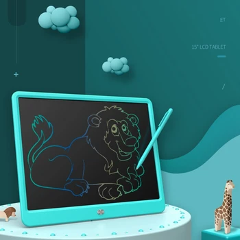 LCD Pisni obliki Tablet,15 Palčni Barvit Zaslon Digitalni Pisatelj Elektronski Grafiko Tablet Doodle Risanje Tipke za Igrače za Otroke Bi