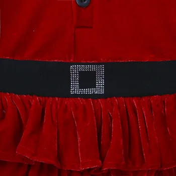 Velvet Baby Dekleta Božični Kostumi Kompleti Oblačil Rdeča Zima Dekle 2-Kos Oblačila, Ki Bo Ustrezala Otrok Skokih Črtaste Hlače, Obleke