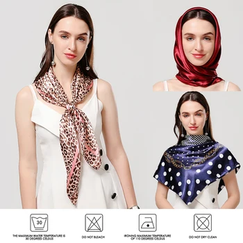 90*90 cm Svile Velike Hidžab Lady Glavo Kvadratni šal Šal in Obloge Ženske Ruta Tiskanja Modela Neckerchief Modni Ženski Foulard