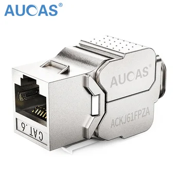 AUCAS 4pcs 24pcs Cinkove Zlitine FTP RJ45 Cat6 Keystone Ethernet Modul Ščit cat6 RJ45 Keystone Jack priključek rj45 Socket Adapter