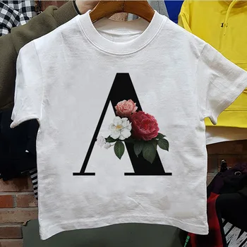 Črke Rastlin Novost Natisnjena Leta 2020 Fantje Krpo Otroci T Shirt Kawaii Girls Vrhovi Priložnostne Baby Dekle Majica Poletje moda Kratek Rokav