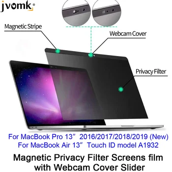 Magnetni Zasebnosti Filter Zasloni film z Webcam Zajema Drsnik Za 2016/2017/2018/2019 Novi MacBook Pro 13, se Dotaknite ID Air 13