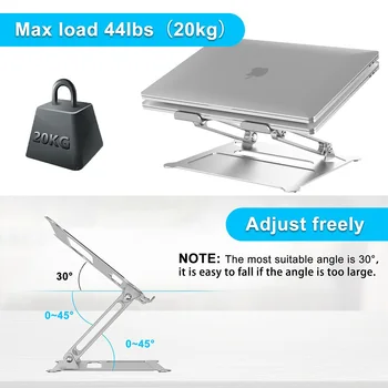 Nastavljiv Aluminija Laptop Stand Ergonomska Multi-Angle Desk Laptop Imetnik w/Toplotne-Vent za Prenosnik MacBook Dell HP Več 10-17.3