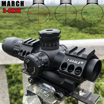 Taktično Riflescope Prepoznavanje možnosti za Puška za Lov Optični Collimator Kratek Airsoft Pogled Rdeča Zelena Reticle MAREC 2-8X20IR