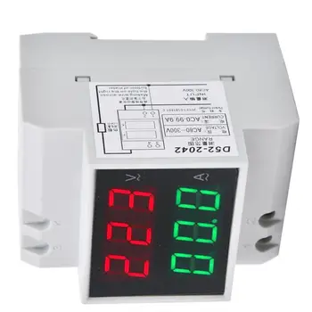 Digitalni Napetost Amper Meter DIN-RAIL Visoka Natančnost Dvojni Zaslon Voltmeter Ampermeter AC80-300V AC0-99.9 LED Digitalni Cev