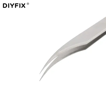 DIYFIX 2Pcs Natančnost Elektronske Pinceta Anti-Statični Posnetki Ukrivljen Nasveti Klešče Fine Točke za Podaljšanje Trepalnic Ročno Orodje Set