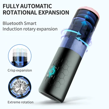 Električni Batne Moški Masturbator Samodejno Vibrator Bluetooth Vrtenja Teleskopsko Masturbators Sex Igrače Za Odrasle Moške Sextoy