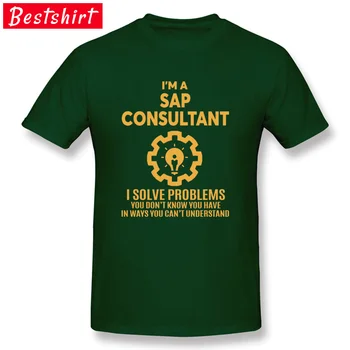 Kreativna Zasnova T Shirt Za Moške SAP SVETOVALEC Pismo Ponudbe Naslov Moških Tshirts očetovski Dan Priljubljena Bombaž Vrhovi Tees Nova