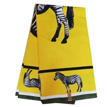 Nigerija Ankara Afriške bombaž Vosek Tiskanje Tkanine Visoke Kakovosti 6 metrov novih big zebra živali design dashiki tkanine za krpo
