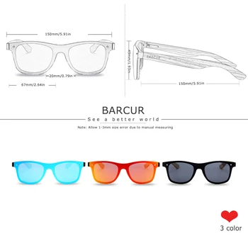 BARCUR Luxury Letnik Sonce Senci Moških Lesene sončna Očala UV400 Zaščito, Moda Kvadratnih sončna Očala Ženske