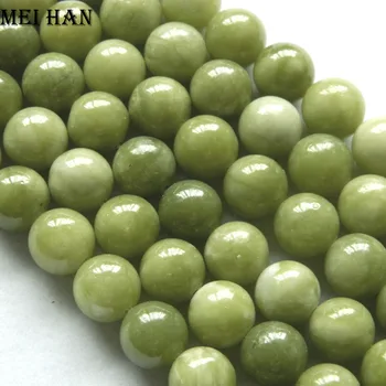 Meihan debelo (3 sklope/set) 10 mm Naravno Zeleno jadeit nemoteno Krog Svoboden Kroglice za DIY Poldragi Kamen