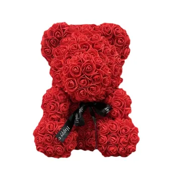 Rose Nosi Srce Umetne cvetne Rose medvedek Za Ženske Valentine\ \ 's Poroko, Rojstni dan, Božično Darilo
