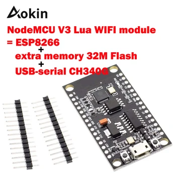 NodeMCU V3 Lua WIFI modul za integracijo ESP8266 dodatno pomnilniško 32 MILIJONOV Flash USB-serijski CH340G Vozlišče MCU