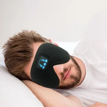Bluetooth 5.0 Brezžične Stereo Slušalke 3D Masko Spanja Glavo Spanja Mehke Slušalke Spalna Oči Masko Glasbo, Slušalke