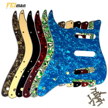 Pleroo Kitare dodatki Levo roko Pickguard in 11 vijaki za Fender Stratocaster Standard SSS St Nič Ploščo Multi color