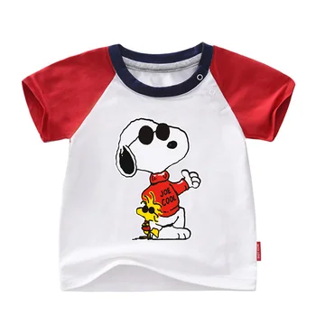 Snoopy je novega otrok kratki rokavi T-shirt čistega bombaža srednjega otroka, pol-sleeved moda dihanje otroška oblačila
