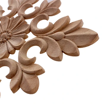 VZLX Figurice Woodcarving Nalepko lepih Vzorcev Lesa Appliques Vklesan Miniature Obrti Pohištvo Okna Vintage Doma Dekor