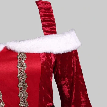 Ženske Božič Obleko Dezintegratorjev Šivanje Plus Size Off Shouler Stranka Božiček Obleko Gor Harajuku Mid-Tele Dolžina Ženska Obleka Lady