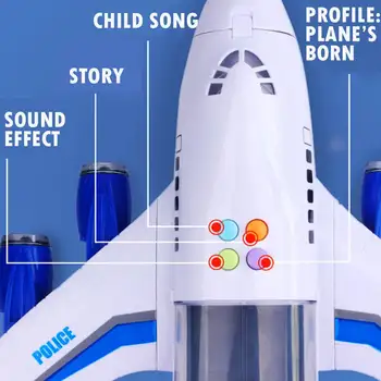 Glasba Zgodba Simulacije Skladbo Počasi, otroška Igrača Zrakoplova Shranjevanje Potniško Letalo PloiceFire Reševanje Baby Boy Igrača Avto