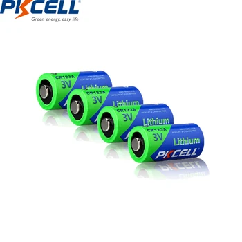 4pcs Pkcell CR123A 3V CR 123A 1500mah baterija Litij-celice CR123 CR17335 CR17345 16340 LiMnO2 suho primarne baterije za fotoaparat