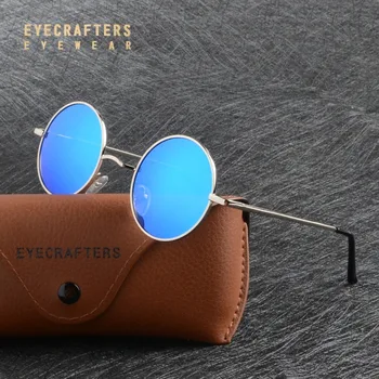 Eyecrafters Steampunk Krog Polarizirana sončna Očala Moški Ženske UV400 Srebrno Kovinsko Retro Vintage sončna Očala Ogledalo gafas de sol
