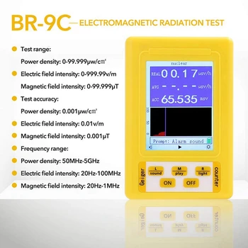 BR-9C 2-V-1 Ročni Prenosni Digitalni Prikaz Electronetic Sevanja Jedrskega Sevanja Detektorji Geiger Števec z vsemi Funkcijami
