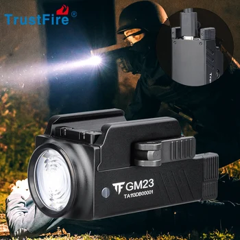 TrustFire GM23 Pištolo Pištolo Svetlobe 800 Lumnov Glock Taktično Orožje Železniškega Vgrajena Svetilka Policija Pištolo USB Polnilna baterijska Svetilka