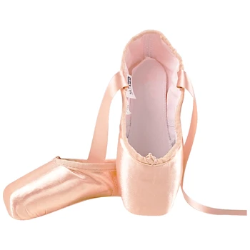 Novo Saten Balet Ples Pointe Toe Čevlji Pointe Svileni Trak Čevlji Pete Pad Dekleta Roza Strokovno Balet Čevlji Za Balet