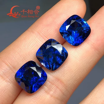 Blazine obliko umetne safirno modro barvo naravnih cut tudi manjše razpoke in vključitev korund svoboden gem kamen