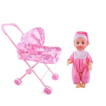 55 cm baby doll voziček Veliko železa voziček igrača in 20 cm baby doll rojstni Playhouse igrače otroška darilo Lutka dodatki