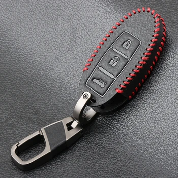 Usnje Avto Ključ Zajema Primeru Za Nissan Qashqai Pathfinder Obratno Tidda Murano Lopov X-Trail, Smart Avto Ključ Jakno Z Keychains